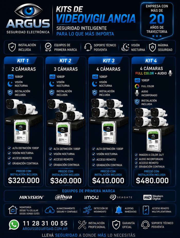 Flyer kits de videovigilancia ARGUS