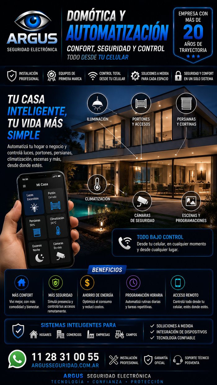 Flyer domótica y automatización ARGUS