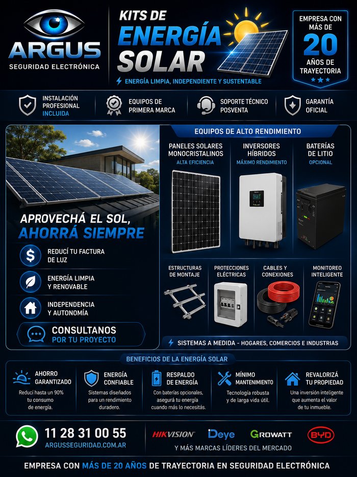 Flyer kits de energía solar ARGUS